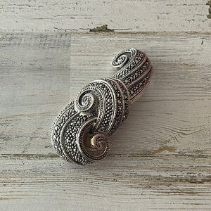 Beautiful Judith Jack Sterling Marcasite Brooch.
